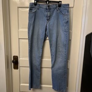 Levis Signature Mid Rise Straight Leg Stretch Blue Jeans Womens 16 M 35X31
